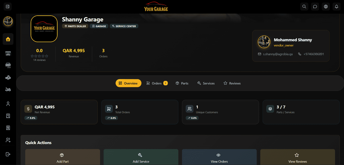 Your Garage Partners Web Portal